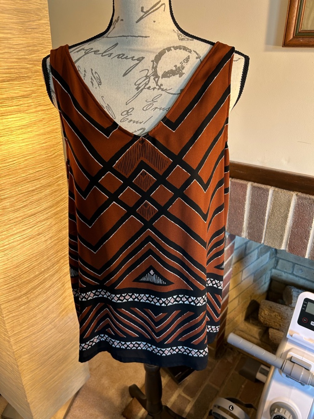 Apt. 9 Rust Orange Top with Black Accent